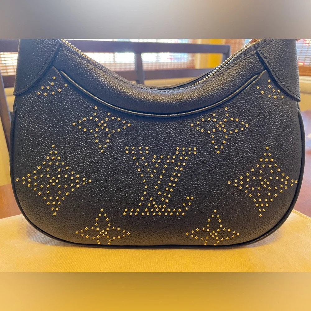 Louis Vuitton Black Bagatelle with Gold Stud Monogram